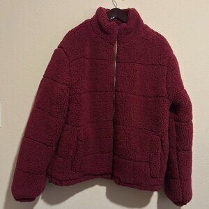 Maroon Puffer Jacket - Men’s Medium | Urban Outfitters, Used